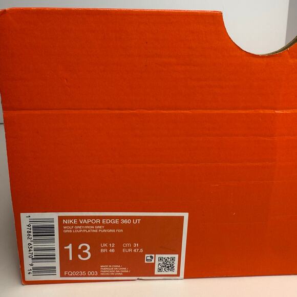 Nike Vapor Edge 360 UT Wolf Grey/Iron Grey Size 13 Men Football Cleats